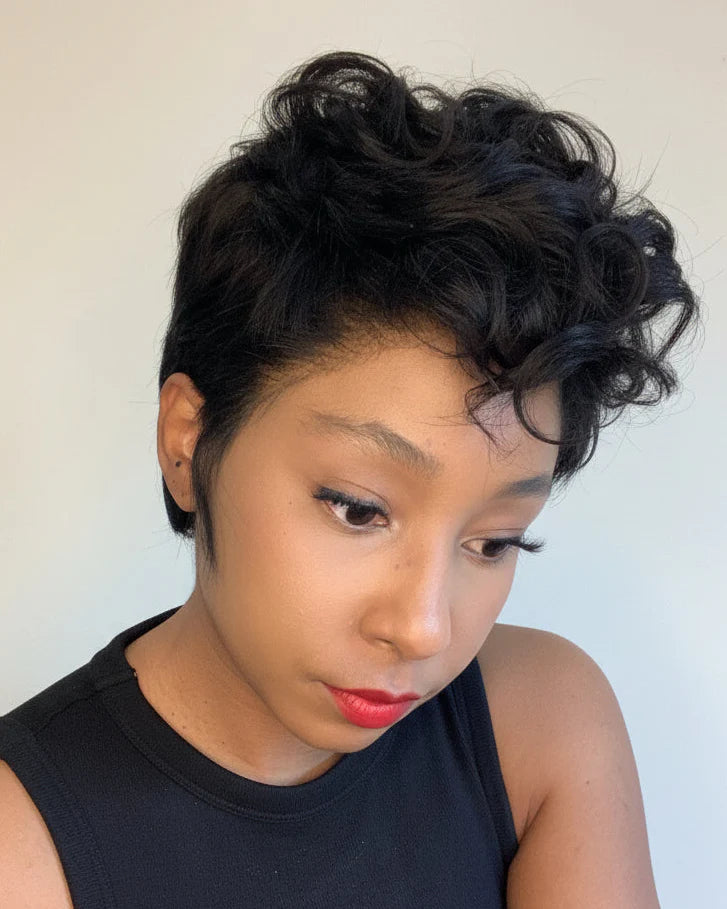 Jayda | Full Lace Curly Wave Pixie Wig in Virgin Hair