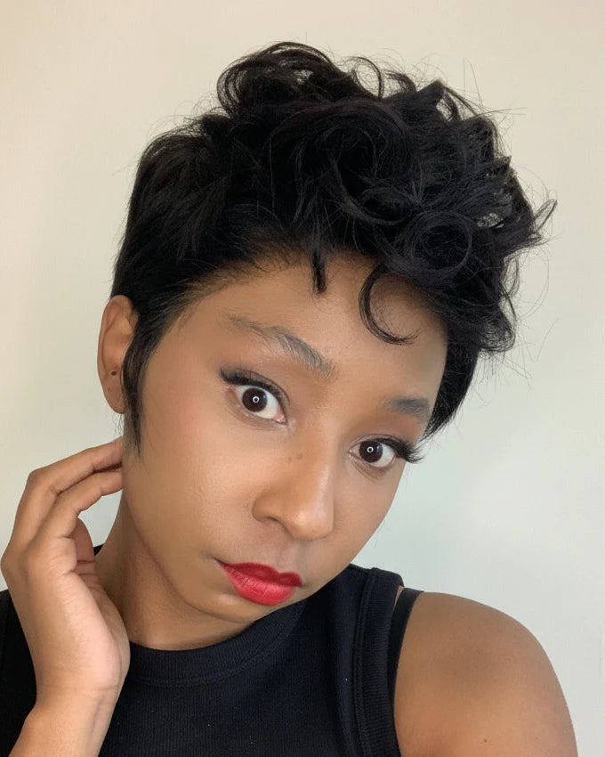 Jayda | Full Lace Curly Wave Pixie Wig in Virgin Hair