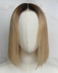The Soléne Blonde Bob Wig | Blonde 613 Brown Root Melt 5x5 Swiss Lace Closure Wig