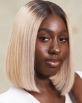 Soléne | Bob Wig in Blonde 613 with Brown Root Melt - 5x5 Swiss Lace Closure Wig 10"